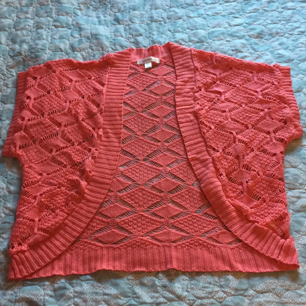 Coral pink shrug from Dress Barn
